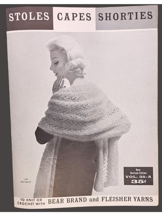 Fleisher Yarns Other - Vintage 1956 Stoles Capes Shorties Knit Crochet Pattern Booklet Bear Fleisher